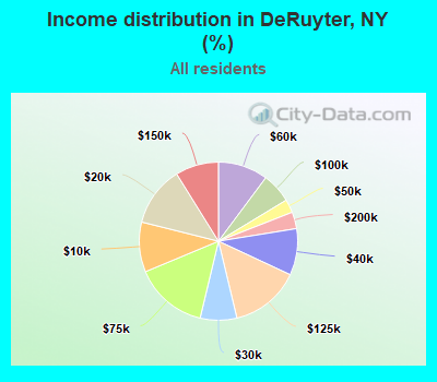 Income distribution in DeRuyter, NY (%)