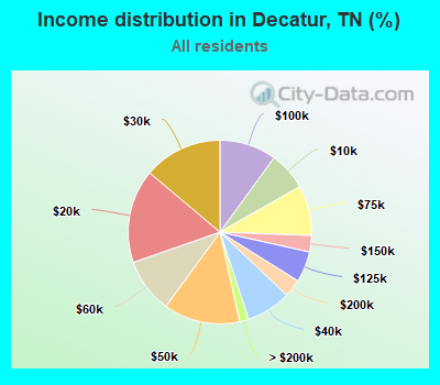 Income distribution in Decatur, TN (%)