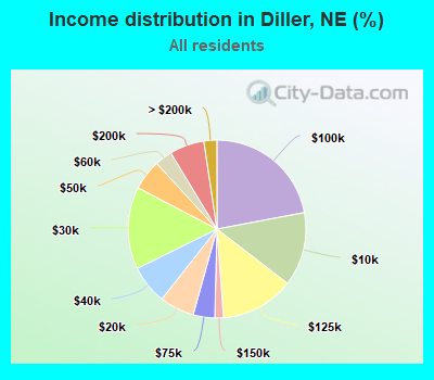 Income distribution in Diller, NE (%)