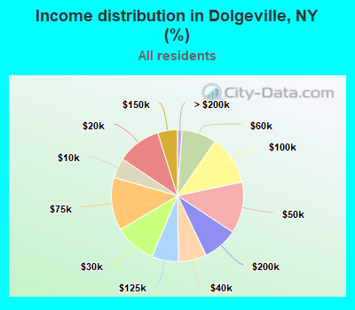 Income distribution in Dolgeville, NY (%)