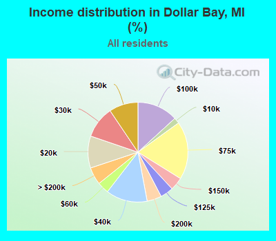 Income distribution in Dollar Bay, MI (%)