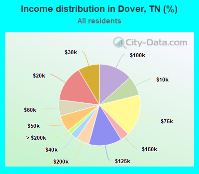Income distribution in Dover, TN (%)