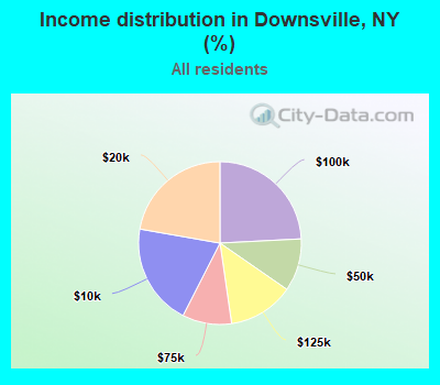 Income distribution in Downsville, NY (%)