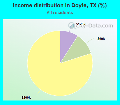 Income distribution in Doyle, TX (%)