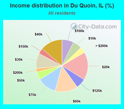 Income distribution in Du Quoin, IL (%)