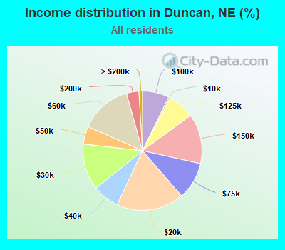 Income distribution in Duncan, NE (%)