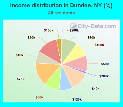 Income distribution in Dundee, NY (%)