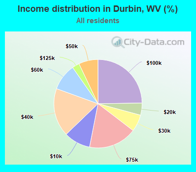 Income distribution in Durbin, WV (%)