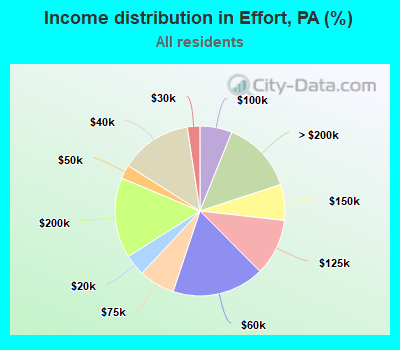 Income distribution in Effort, PA (%)