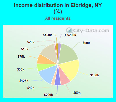 Income distribution in Elbridge, NY (%)