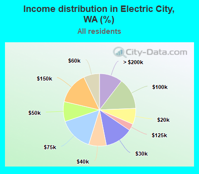 Income distribution in Electric City, WA (%)