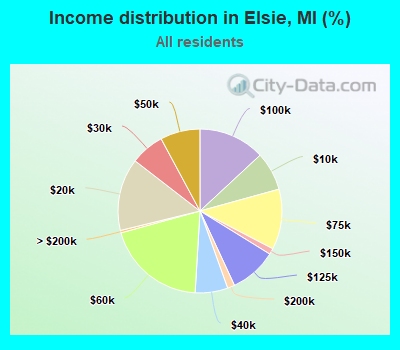 Income distribution in Elsie, MI (%)