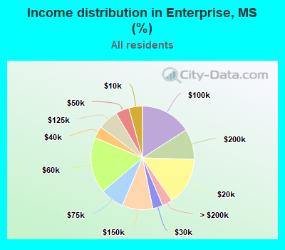 Income distribution in Enterprise, MS (%)