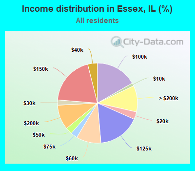 Income distribution in Essex, IL (%)