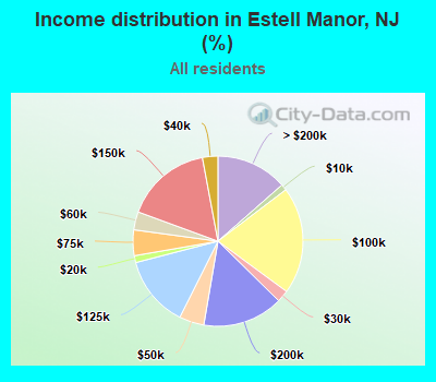Income distribution in Estell Manor, NJ (%)