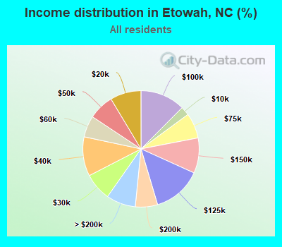 Income distribution in Etowah, NC (%)