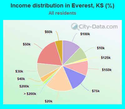 Income distribution in Everest, KS (%)