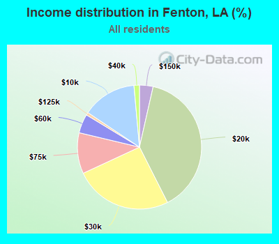 Income distribution in Fenton, LA (%)