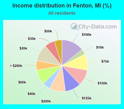 Income distribution in Fenton, MI (%)