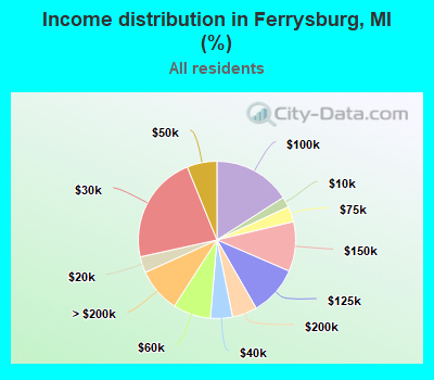 Income distribution in Ferrysburg, MI (%)