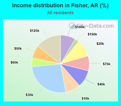 Income distribution in Fisher, AR (%)