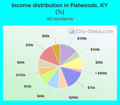 Income distribution in Flatwoods, KY (%)