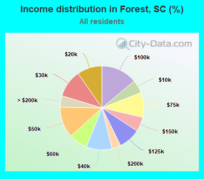 Income distribution in Forest, SC (%)