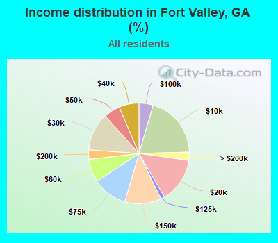 Income distribution in Fort Valley, GA (%)