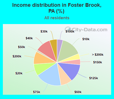 Income distribution in Foster Brook, PA (%)