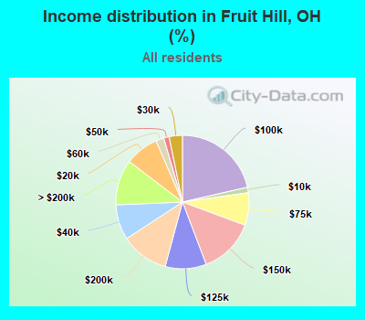 Income distribution in Fruit Hill, OH (%)