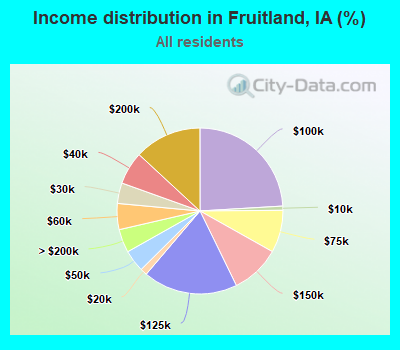 Income distribution in Fruitland, IA (%)