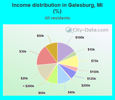 Income distribution in Galesburg, MI (%)