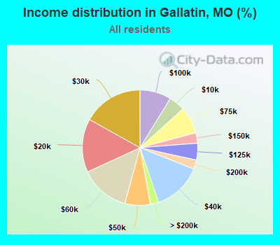 Income distribution in Gallatin, MO (%)