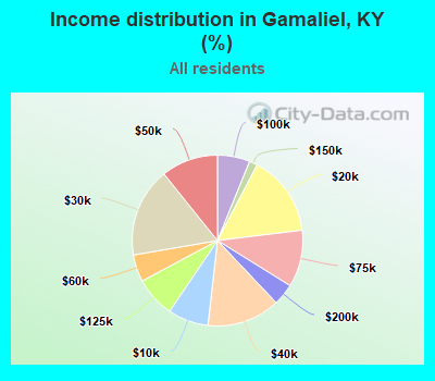 Income distribution in Gamaliel, KY (%)