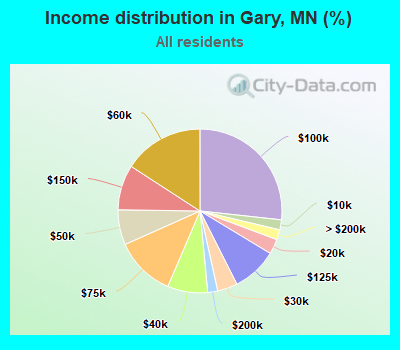 Income distribution in Gary, MN (%)