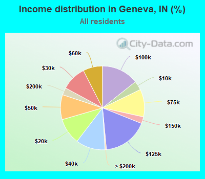 Income distribution in Geneva, IN (%)