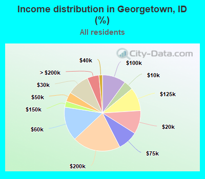 Income distribution in Georgetown, ID (%)