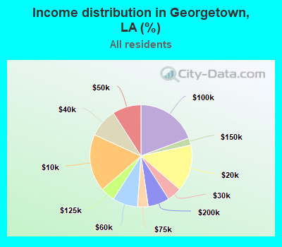 Income distribution in Georgetown, LA (%)