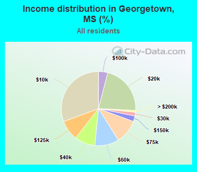 Income distribution in Georgetown, MS (%)