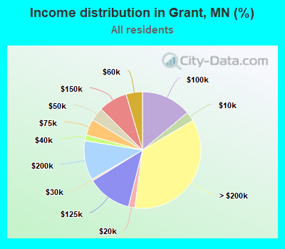 Income distribution in Grant, MN (%)