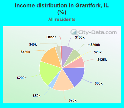 Income distribution in Grantfork, IL (%)