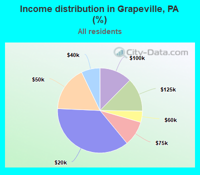 Income distribution in Grapeville, PA (%)