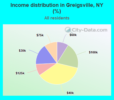 Income distribution in Greigsville, NY (%)