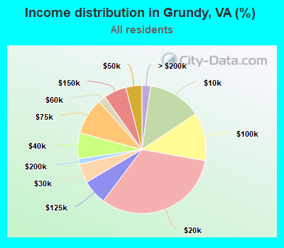 Income distribution in Grundy, VA (%)