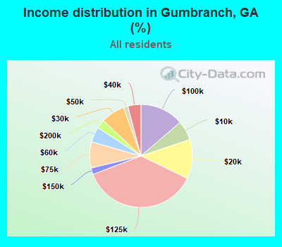 Income distribution in Gumbranch, GA (%)