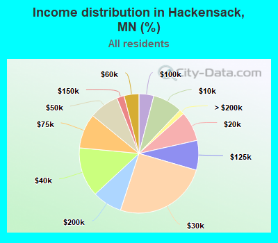 Income distribution in Hackensack, MN (%)