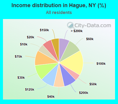 Income distribution in Hague, NY (%)