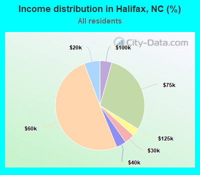 Income distribution in Halifax, NC (%)