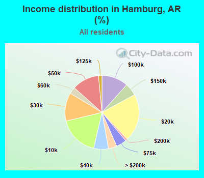 Income distribution in Hamburg, AR (%)