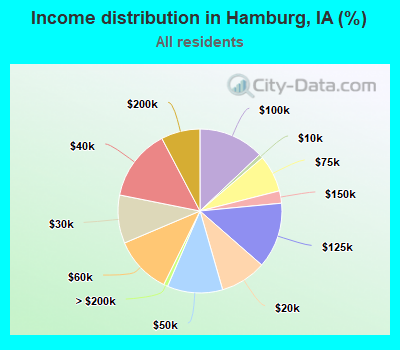 Income distribution in Hamburg, IA (%)